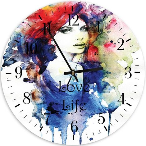 Orologio da parete, Amore vita acquerello - 80x80 (1/5)