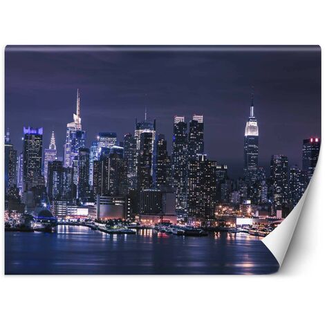 Paravento Pieghevole Festnight 200x180 Cm - Stampa New York Di Notte, Telaio In Legno, Divisorio Per Ambiente - 5