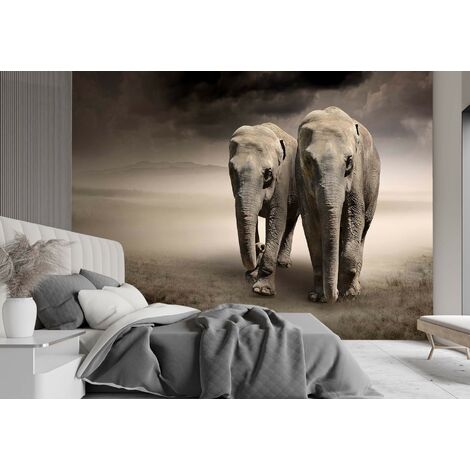 Set Di 2 Statuette Di Elefanti Appese Ricoperte Di Tessuto Sari - Foto 7