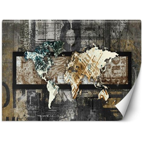 Carta Da Parati, Mappa del mondo in stile vintage - 200x140 (1/5)