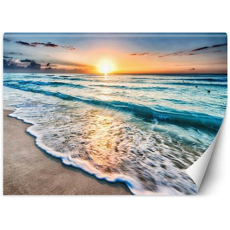 Carta Da Parati, Mare Spiaggia Onda Mare del Nord Tramonto - 150x105