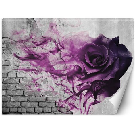 Carta Da Parati, Rosa viola effetto mattone 3D - 100x70 (1/5)