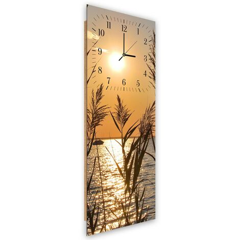 Orologio da parete, Canne al tramonto - 25x65