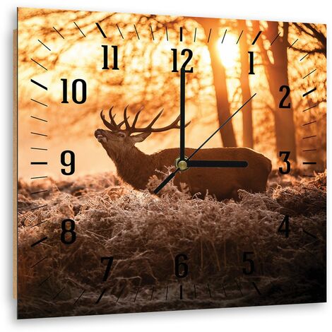 Orologio da parete, Cervi al sole - 80x80 (1/5)
