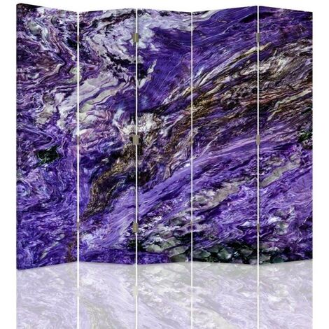 Paravento bilaterale, Acqua scrosciante in viola - 180x170
