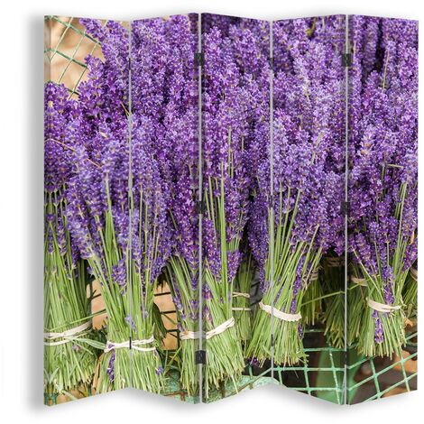 Paravento bilaterale, Bouquet di lavanda - 180x170