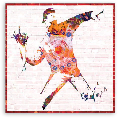 Quadro su tela, Banksy Flower Thrower - 30x30