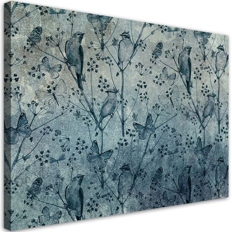 Quadro su tela, Uccelli sui rami - 60x40 (1/4)