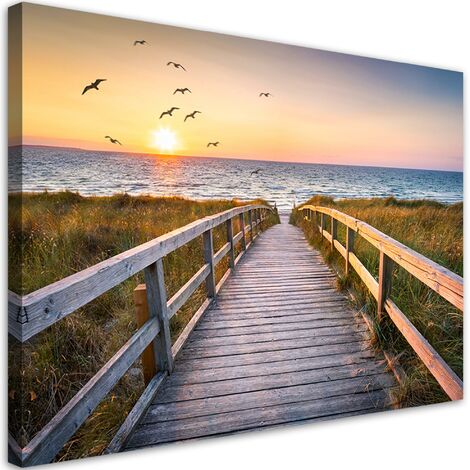 Quadro su tela, Sunset Sea Beach - 60x40 (1/4)
