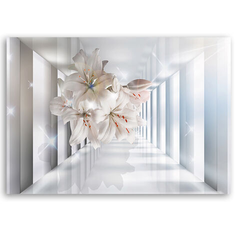 Quadro su tela, Fiori nel corridoio 3D - 60x40