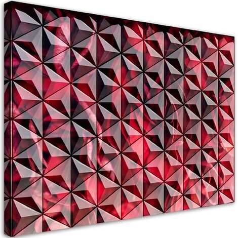 Quadro su tela, Geometria rossa - 60x40 (1/4)