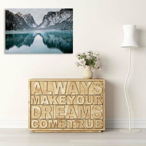 Quadri Su Tela Paesaggio Cascata - Set 3 Pezzi 30x30cm, Con Cornice, Per Parete - Foto 2