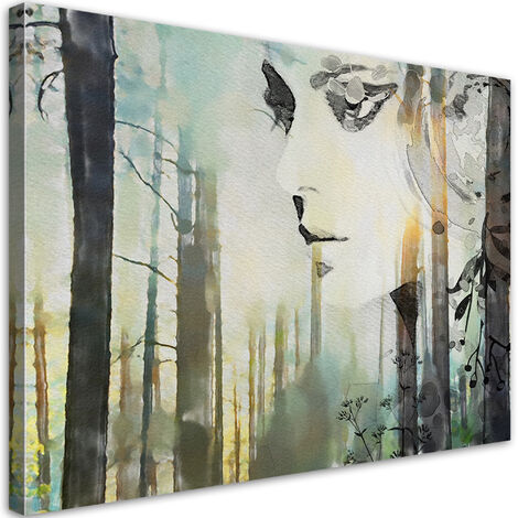 Stampa Su Tela Quadro Foresta Dipinta A Mano - Astratto Natura Paesaggio - Decorazione Moderna Per Pareti Di Soggiorno, Camera Da Letto, Ufficio
