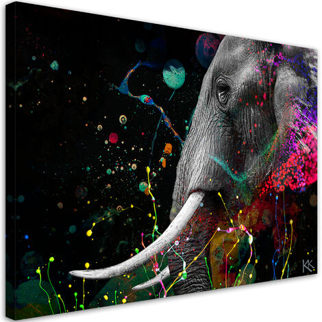 Quadro su tela, Astrazione di elefante africano - 60x40 (1/4)