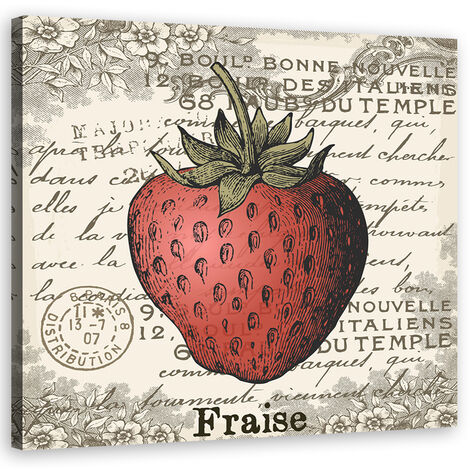 Quadro su tela, Strawberry Vintage - 30x30 (1/4)