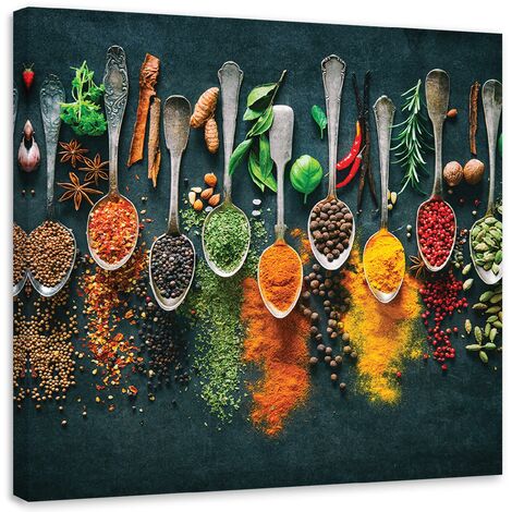 Quadro su tela, Erbe spezie per la cucina - 50x50 (1/4)