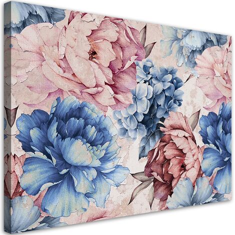 Quadro su tela, Peonie pastello - 60x40 (1/5)