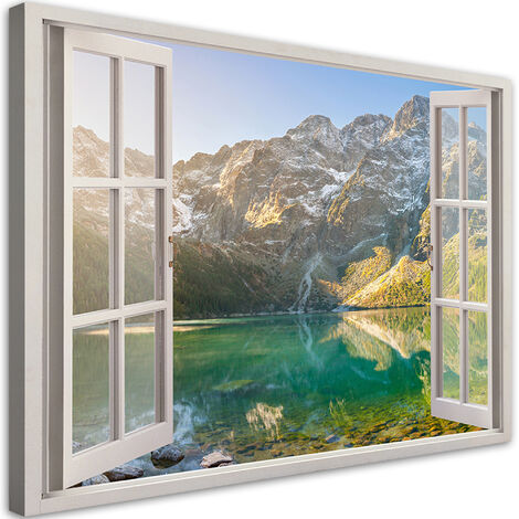 QUADRO STAMPA SU Tela con Telaio in Legno montagne EUR 39,00 - IT
