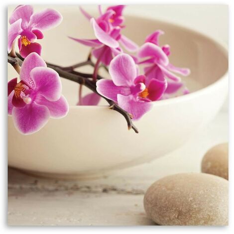 Quadro su tela, Orchidee rosa zen - 50x50
