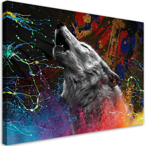 Quadro su tela, Wolf Animal Nature - 60x40 (1/4)