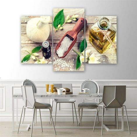 Nachic Stampa Su Tela Con Spezie In Cucchiai Vintage, Quadro 50x80 Cm Per Cucina E Sala Da Pranzo, Pronto Da Appendere