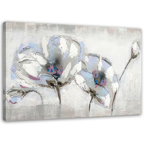 Quadro su tela, Fiori bianchi come dipinti - 90x60 (1/5)