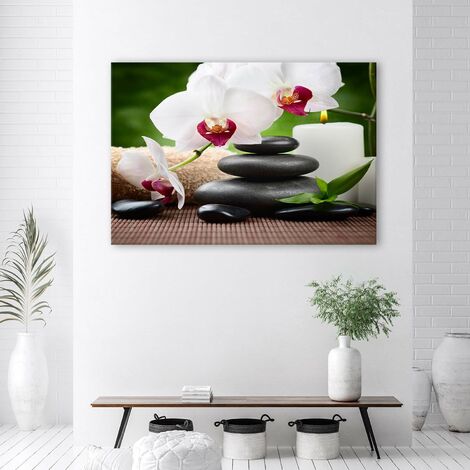 Quadro su tela, Fiori di orchidea zen - 90x60