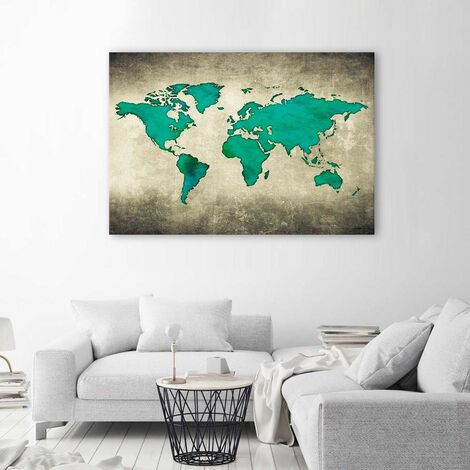 Quadro da parete mappa del mondo notte, 80,50cm