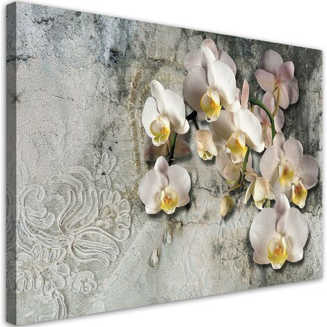 Quadro su tela, Fiori di orchidee soleggiate - 90x60 (1/4)
