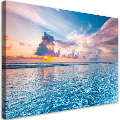 Quadro su tela, Tramonto dal mare - 60x40