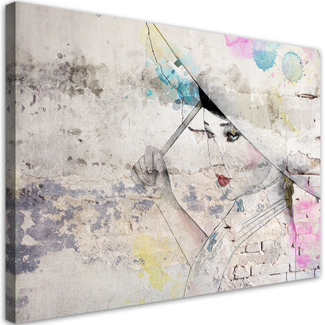 Quadro su tela, Geisha che tiene un ombrello - 100x70 (1/4)