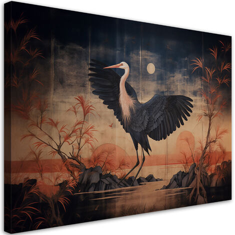 Canvas print, Crane Nature Oriental - 120x80 (1/4)