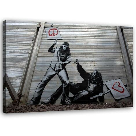 Quadro Su Tela Banksy – 'L'amore è La Risposta', Stampa Graffiti, 20x20 Cm, Decorazione Murale Moderna Per Soggiorno E Camera - 2