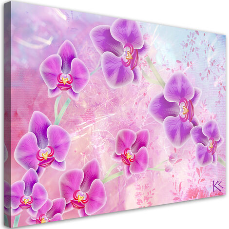 Quadro su tela, Astrazione dei fiori di orchidea - 100x70 (1/4)
