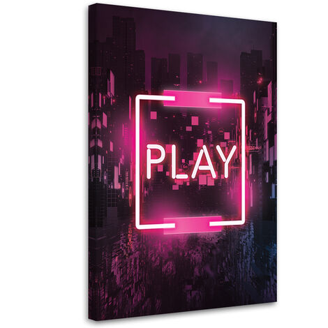 Quadro su tela, Pink Play iscrizione per il giocatore - 80x120 (1/5)
