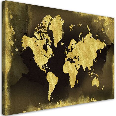 Quadro su tela, Continenti d'oro vintage - 120x80 (1/5)