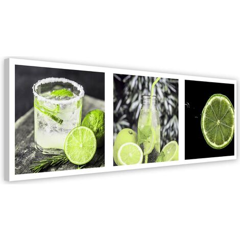 Stampa su tela, Follia al lime - set - 150x50 (1/4)