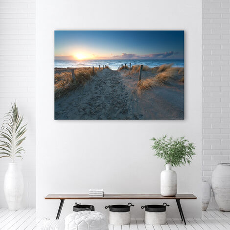 Pixxprint Stampa Su Tela 100x70 Cm Quadro Artistico Murale: Conchiglia Su Spiaggia, Stampa Su Tela, Made In Germany