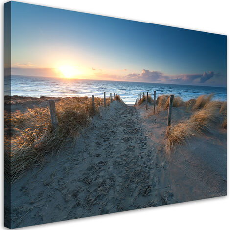Quadro su tela, Spiaggia Mare Sabbia Tramonto - 120x80 (1/5)