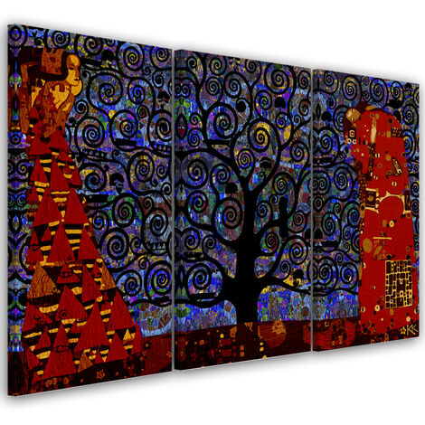 Quadro su tela 3 paneli, Blue Tree of Life Abstraction - 90x60 (1/5)