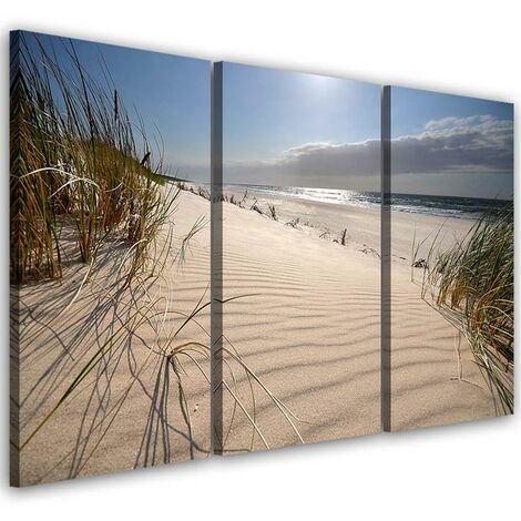 Quadri Quadro Multipannello Spiaggia Dune Mare - 90x60 (1/5)