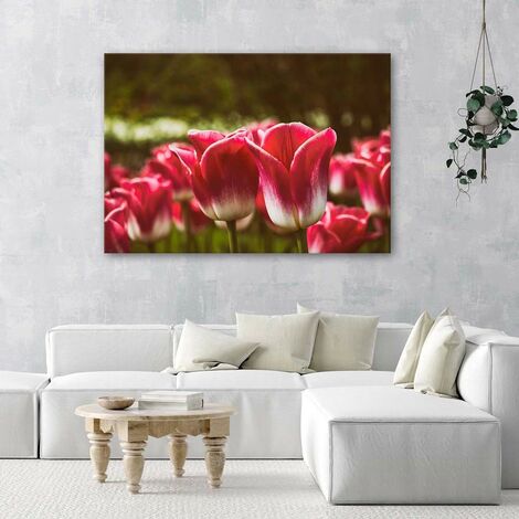 Stampa Su Tela Quadro Fiori Rustici Con Rose Gialle E Tulipani - Decorazione Parete Da Salotto, Camera Da Letto 18x12 Cm