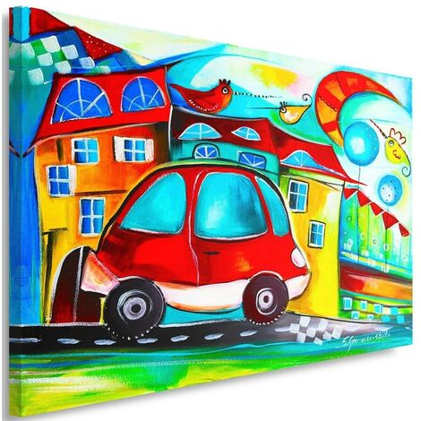 Stampa su tela, Auto rossa - 120x80 (1/4)