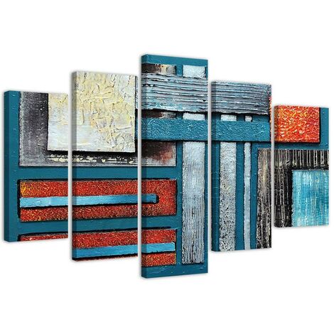 Quadro Multipannello Marrone astratto colorato - 100x70 (1/5)
