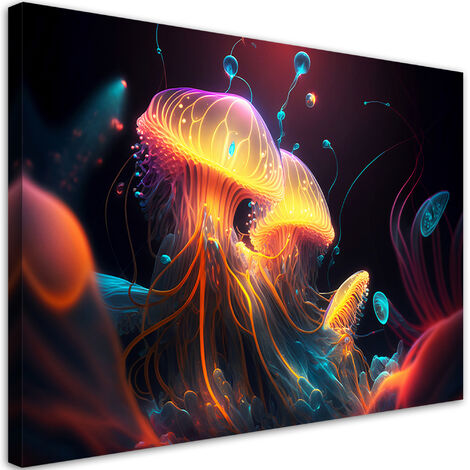 Quadro su tela, Astrazione marina colorata - 90x60 (1/5)