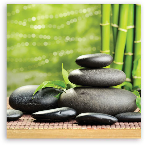 Quadro deco panel, Pietre foglie zen spa - 30x30