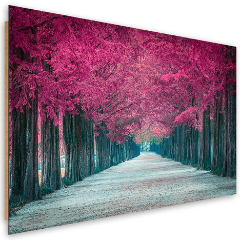 Quadro deco panel, Avenue of Pink Trees - 120x80 (1/5)