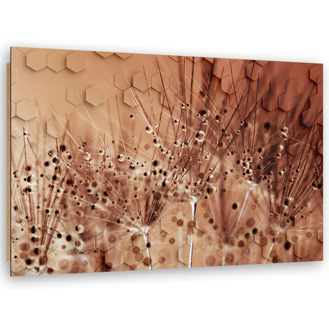 Quadro deco panel, Dente di leone in gocce di rugiada - 120x80 (1/5)