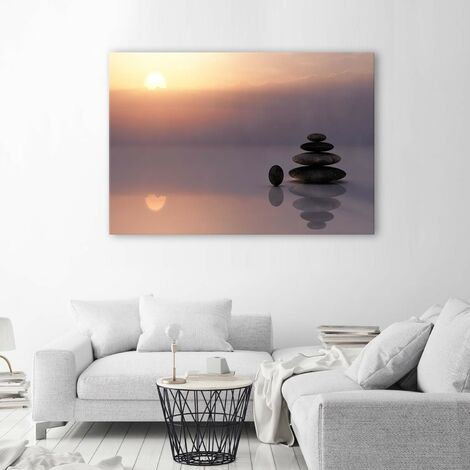 Quadro deco panel, Pietre zen in riva al mare - 120x80