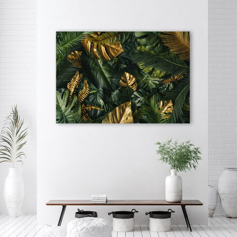 Set di biancheria da letto con motivo a foglie verdi da giardino